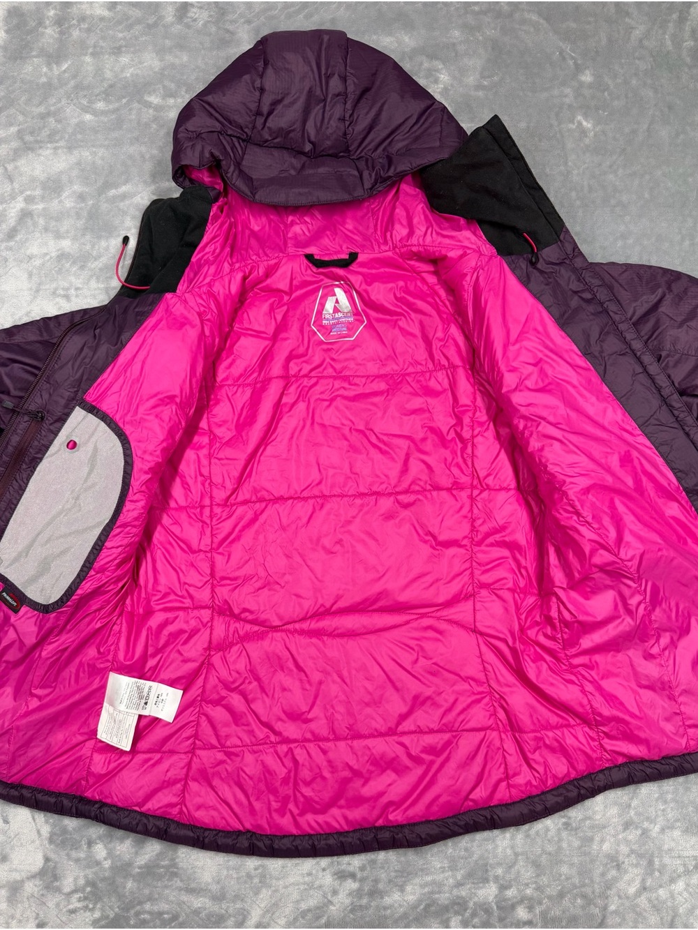 Eddie Bauer First Ascent Mountaineering Hooded Puffer Jacket in Deep Plum - Picture 5 of 12